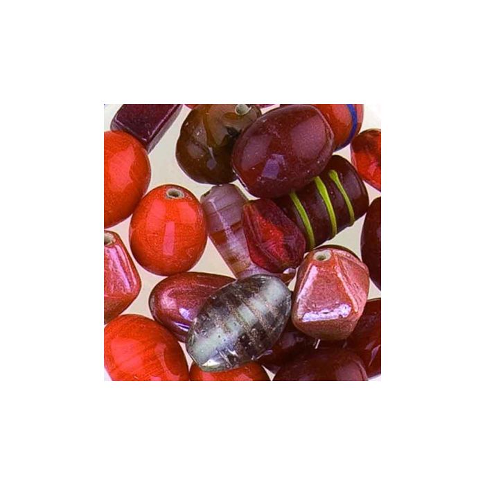 500 gr. Glasperle Orange-Rot Handmade
