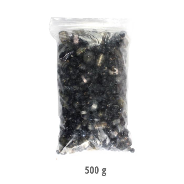 500 gr. Glasperle Schwarz Handmade