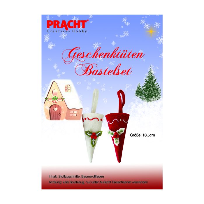 Filzbastelset Geschenktüten rot weiß 16,5 cm 4Set 4520-01001 4016490713876  