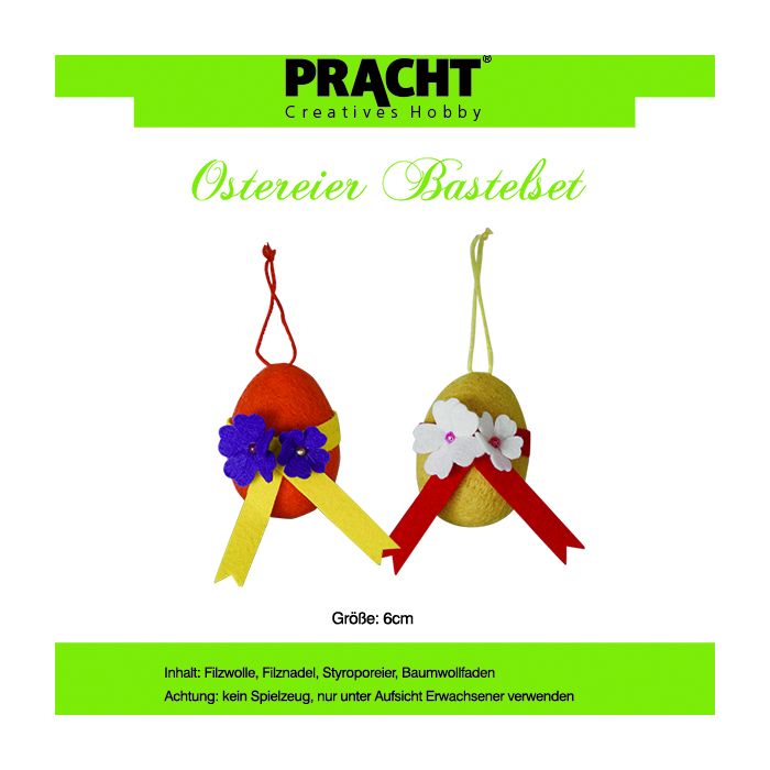 Filzbastelset Ostereier orange 6 cm