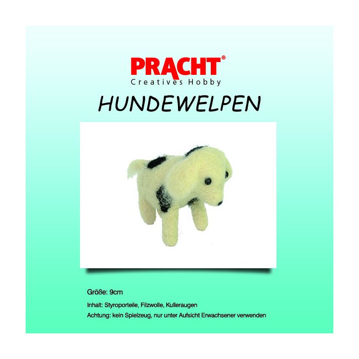 Filzbastelset Hundewelpen weiß 9 cm 4Set 4520-10001 4016490723615  