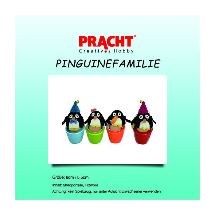 Filzbastelset Pinguine 8+5,5 cm 4Set 4520-11001 4016490723622  