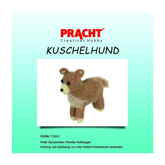 Filzbastelset Kuschelhund braun 7,5 cm 4Set 4520-20001 4016490723714  