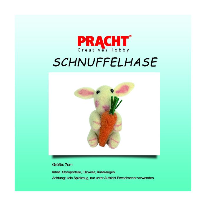 Filzbastelset Schnuffelhase weiß 7 cm