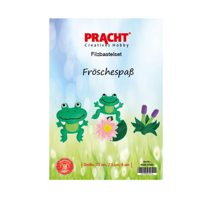 Filzbastelset Fröschespaß grün 11+7,5+18 cm