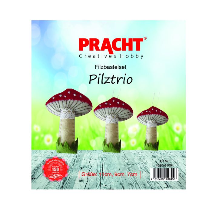 Filzbastelset Pilztrio rot weiß 7+9+11 cm 4Set 4520-41001 4016490818458  