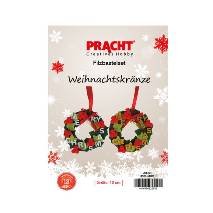 Filzbastelset Weihnachtskränze 12 cm 4Set 4520-44001 4016490822783  