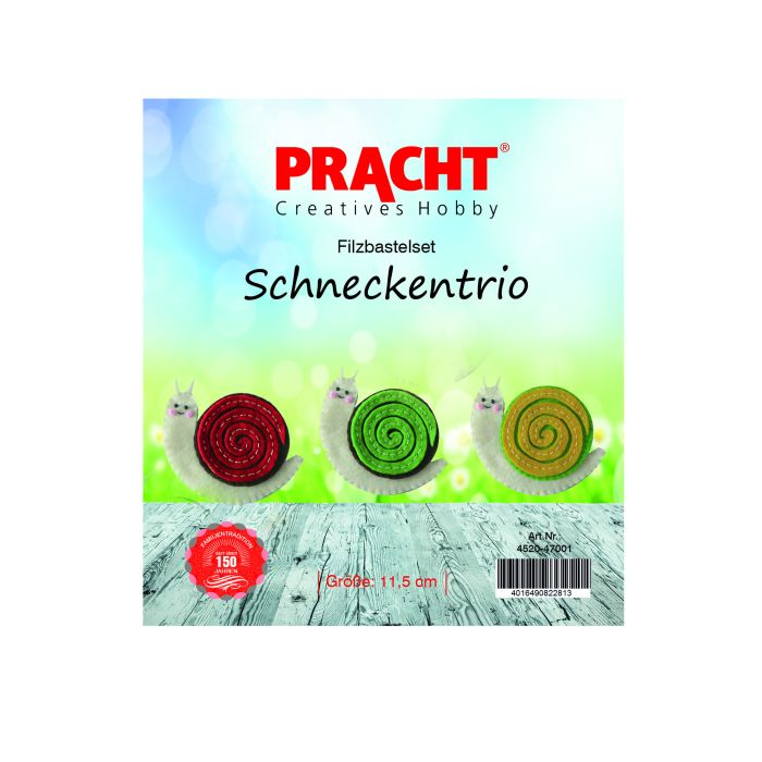 Filzbastelset Schneckentrio 11,5 cm 4Set 4520-47001 4016490822813  