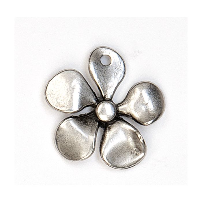 Metallanhänger Blume altplatinfb. 30 mm Lochgröße 1,5 mm 10St 4543-26751 4016490455462  