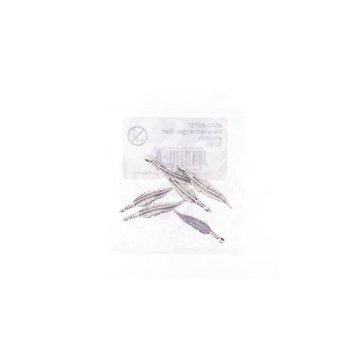 Metallanhänger Blatt altplatinfb. 30x7 mm 30St 4543-43751 4016490499831  