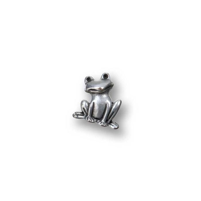 Metallanhänger Frosch altplatinfb. 20x18 mm Lochgröße 3 mm
