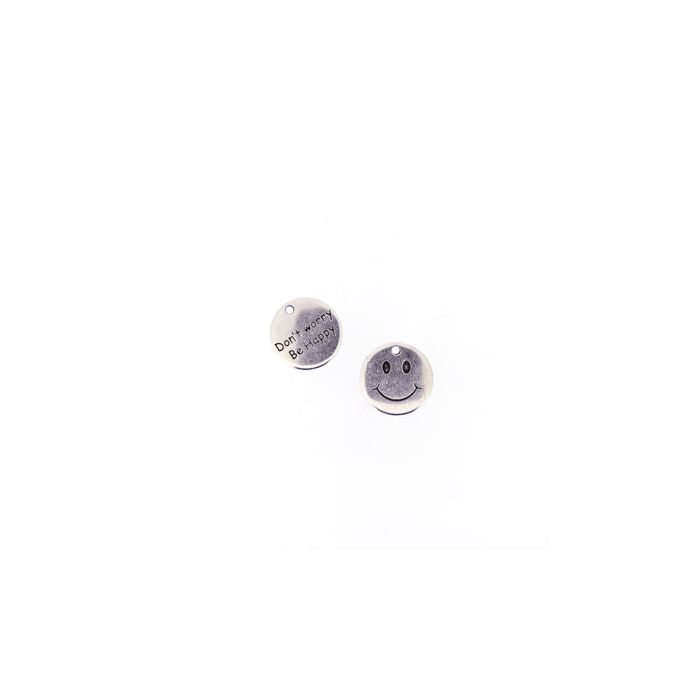 Metallteil Anhänger Smile altplatin 20 mm Lochgröße 2 mm, Bild 1 von 2
