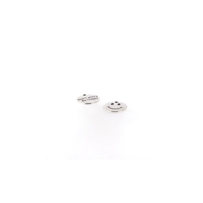 Metallteil Anhänger Smile altplatin 20 mm Lochgröße 2 mm, Bild 2 von 2