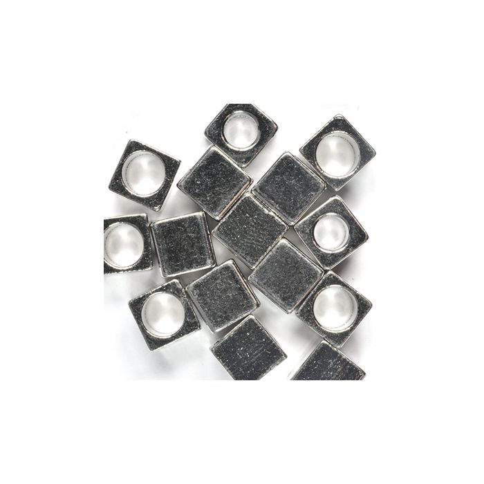 Metallzwischenteil Würfel platinfb. 6x6 mm Lochgröße 4 mm 6 St 4576-13917 4016490865919  