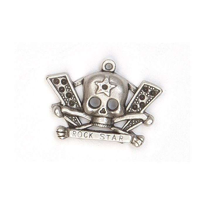 Metallanhänger Totenkopf altplatinfb. 35x25 mm