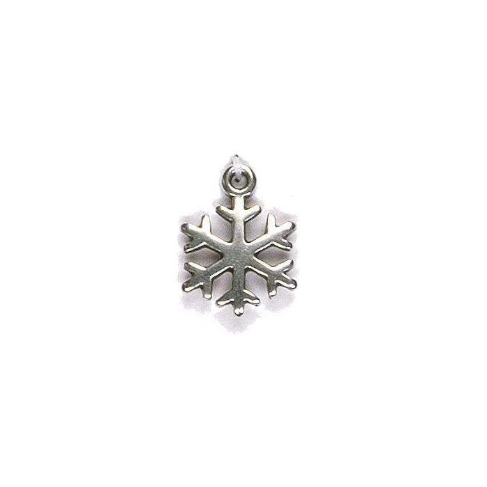 Metallanhänger Schneeflocke altplatin 14 mm