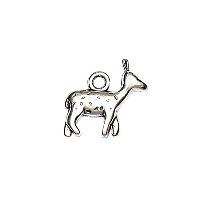 Metallanhänger Reh altplatin 16x19 mm