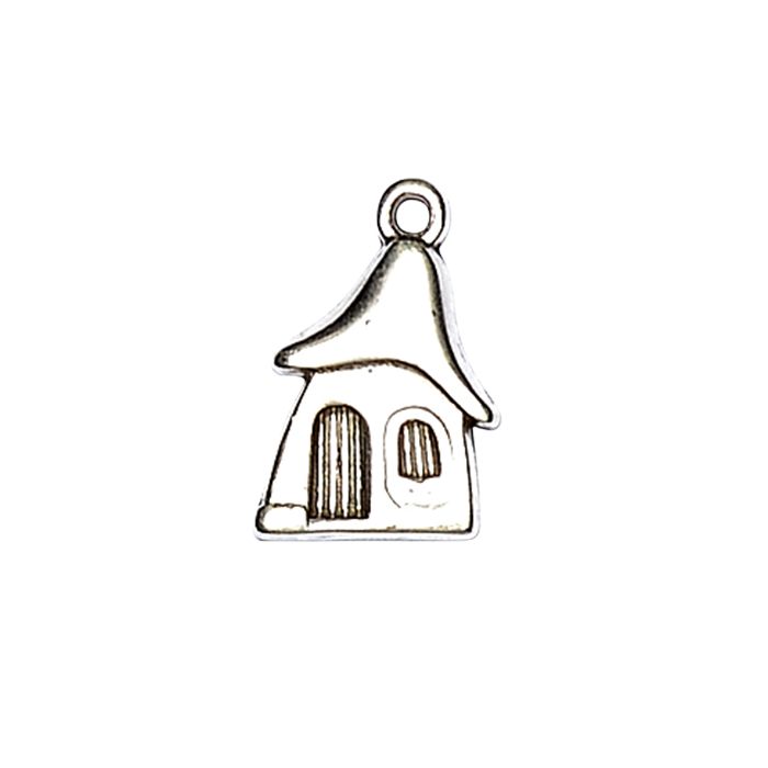 Metallanhänger Haus altplatin 19x12 mm