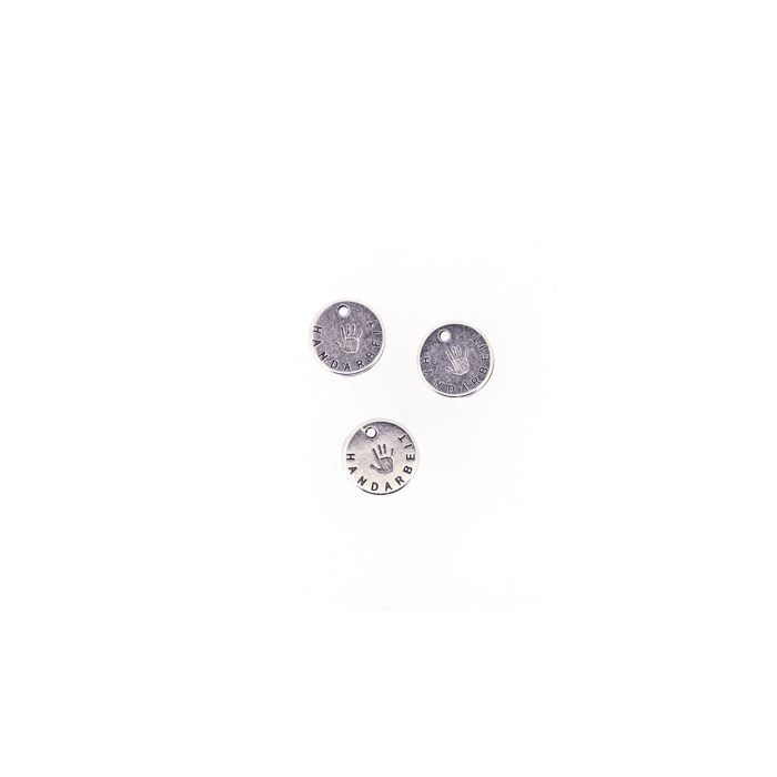 Metallanhänger HANDARBEIT altplatin 13 mm 30St 4590-63751 4016490707837  