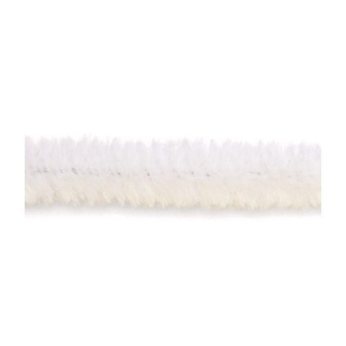 Chenille Draht extra flauschig weiß 9x500 mm 10 St