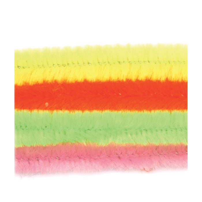 Chenille Draht extra flauschig Neon Mix 9x500 mm 10 Stück