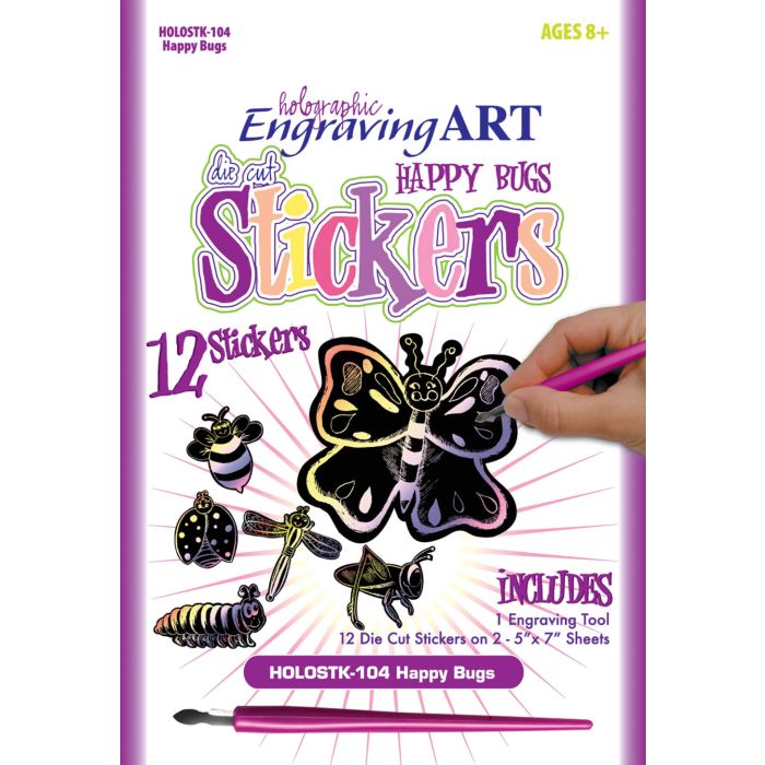 Kratzbilder Happy Bugs Hologramm 14x20,3 cm 1 Pack. = 12 Sticker 4668-20141 4016490741398  
