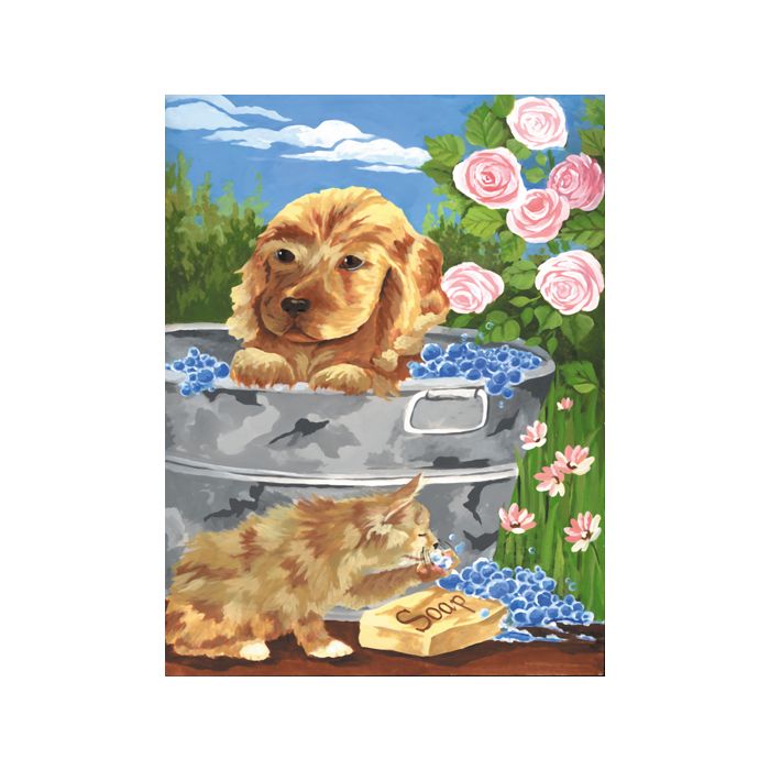 Malen nach Zahlen Junior Hundewelpen 22,2x29,8 cm 1 Pack, = 3 Bilder Pracht Creatives Hobby