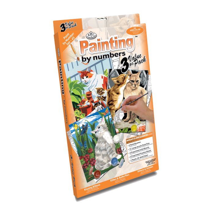 Malen nach Zahlen Junior Katzen 22,2x29,8 cm 1 Pack, = 3 Bilder Pracht Creatives Hobby