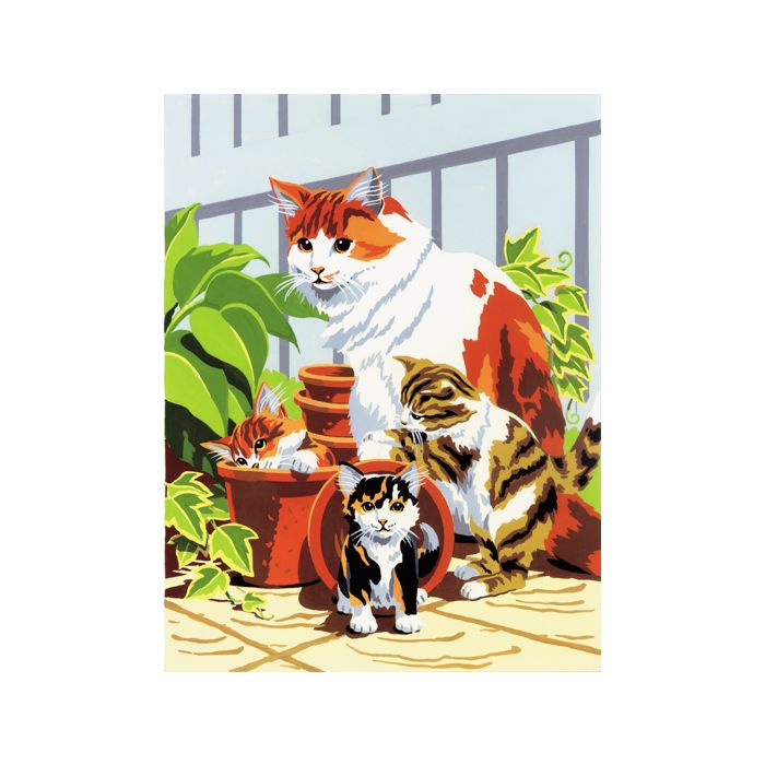 Malen nach Zahlen Junior Katzen 22,2x29,8 cm 1 Pack, = 3 Bilder Pracht Creatives Hobby