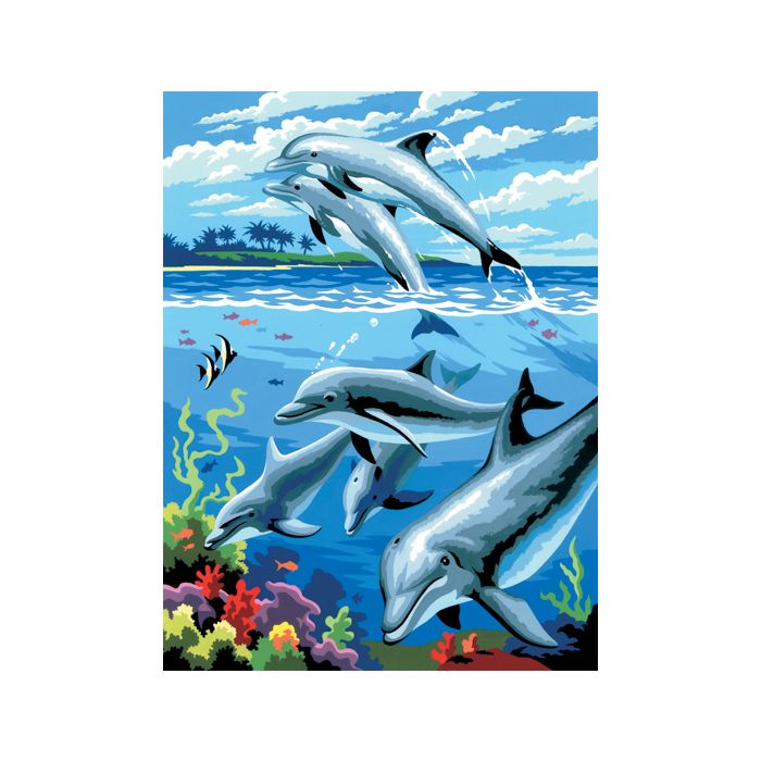 Malen nach Zahlen Junior Leben im Ozean 22,2x29,8 cm 1 Pack, = 3 Bilder Pracht Creatives Hobby