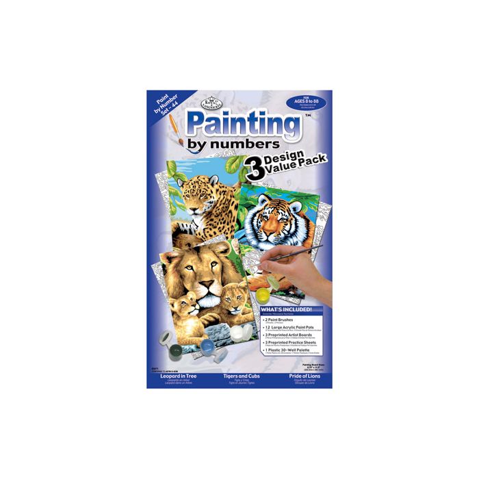 Malen nach Zahlen Junior Dschungelkatzen 22,2x29,8 cm 1 Pack. = 3 Bilder 4669-22041 4016490820291  
