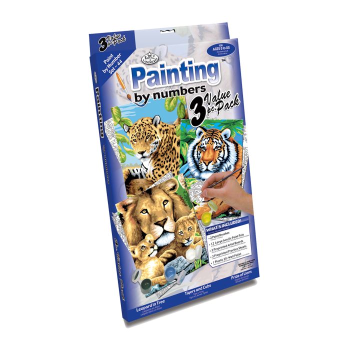 Malen nach Zahlen Junior Dschungelkatzen 22,2x29,8 cm 1 Pack. = 3 Bilder 4669-22041 4016490820291  