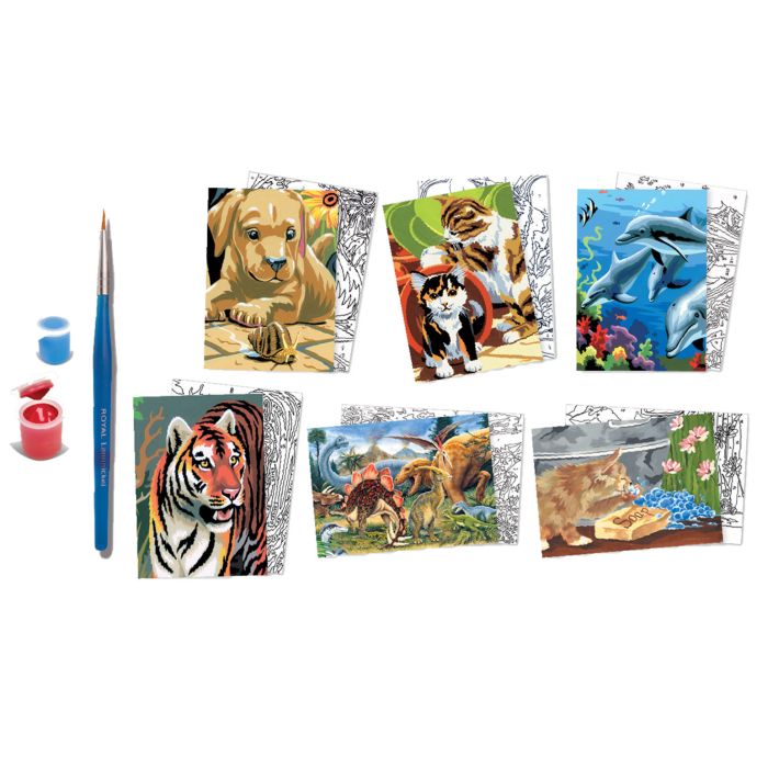 Malen nach Zahlen Tiere 12,7x17,8 cm 1 Pack. = 6 Bilder 4670-12511 4016490741435  