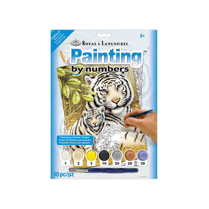 Malen nach Zahlen Junior Weiße Tiger 33x24 cm, Bild 2 von 2