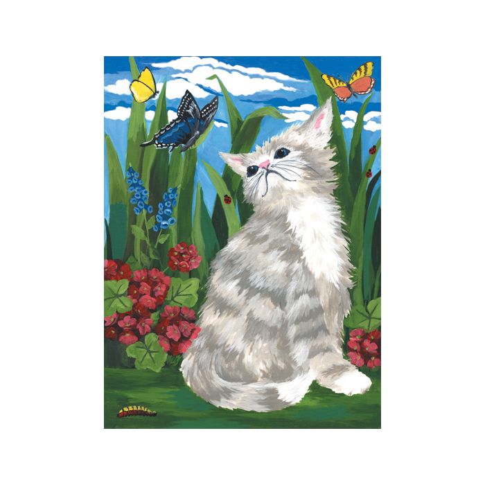Malen nach Zahlen Junior Kätzchen mit Schmetterling 33x24 cm Pracht Creatives Hobby