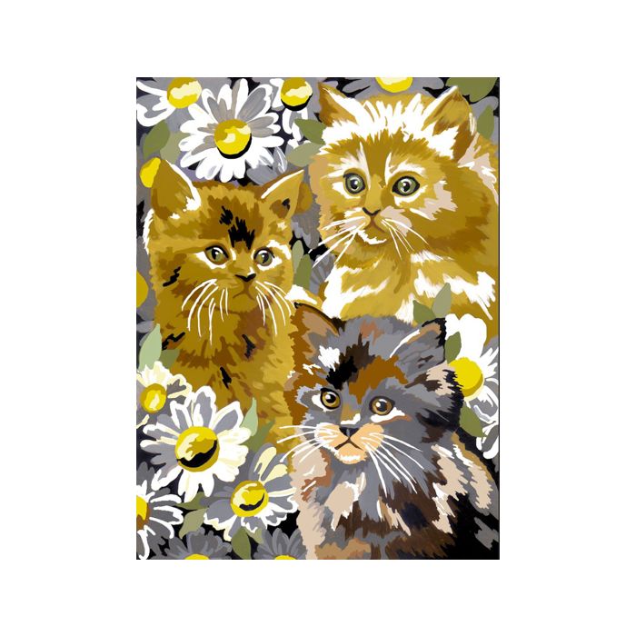 Malen nach Zahlen Junior Kätzchen mit Blüten 33x24 cm Pracht Creatives Hobby
