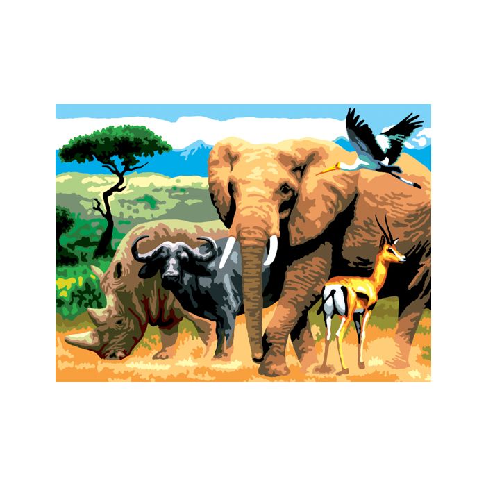 Malen nach Zahlen Junior Afrikanische Tiere 40x32,5 cm