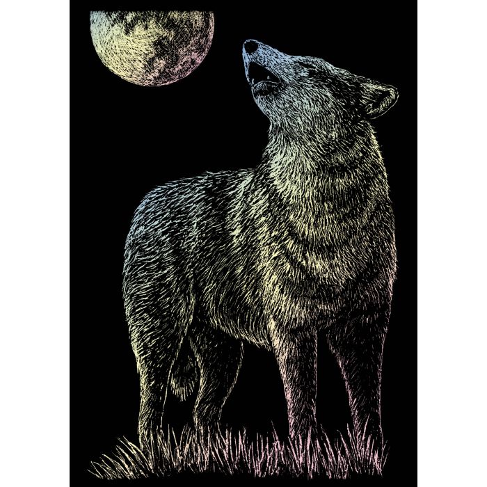 Kratzbilder Wolf Hologramm 12,7x17,8 cm