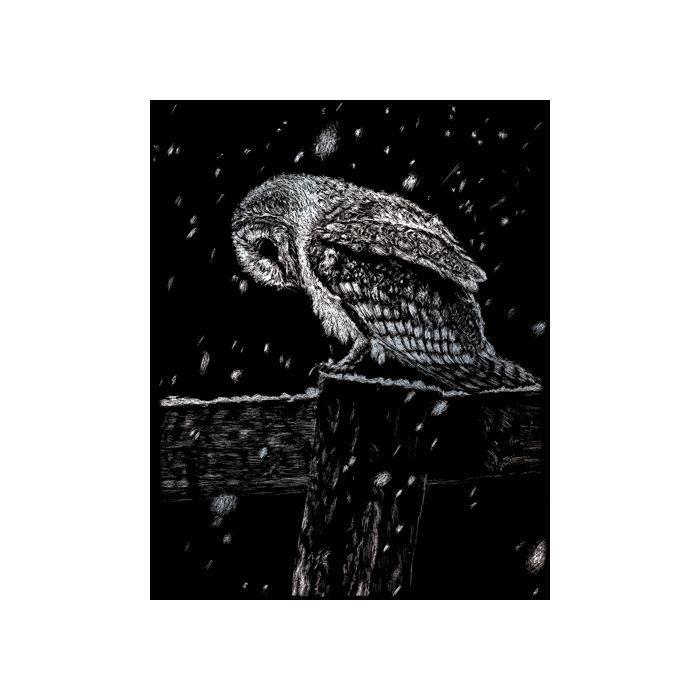 Kratzbilder Eule silberfarbig 20,3x25,4 cm 4674-20111 4016490819967  
