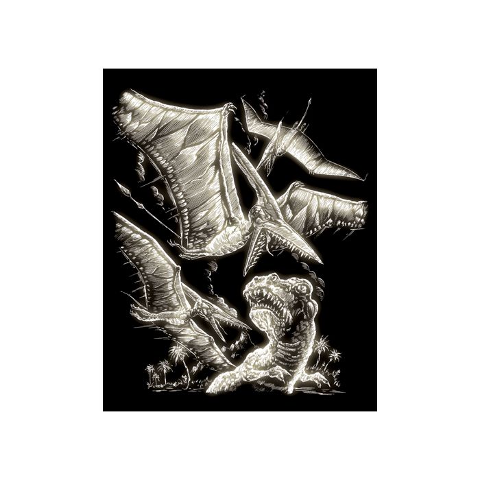 Kratzbilder Flugsaurier Glow-in-the-Dark 20,3x25,4 cm 4674-20181 4016490820000  
