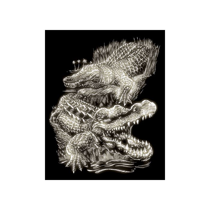 Kratzbilder Krokodile Glow-in-the-Dark 20,3x25,4 cm 4674-20191 4016490820284  