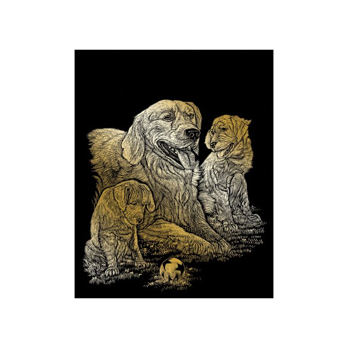Kratzbilder Golden Retriever goldfarbig 20,3x25,4 cm 4674-20201 4016490820017  