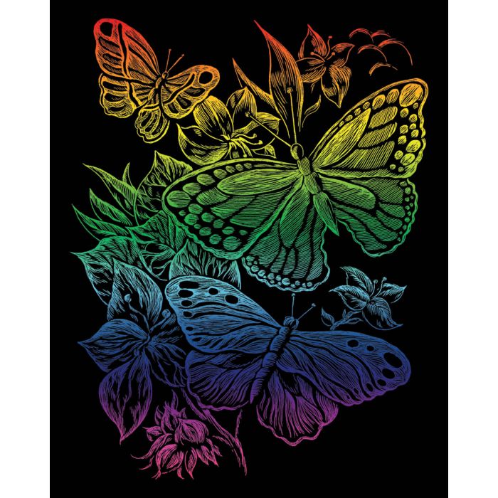 Kratzbilder Schmetterlinge rainbow 20,3x25,4 cm 4674-20321 4016490740360  