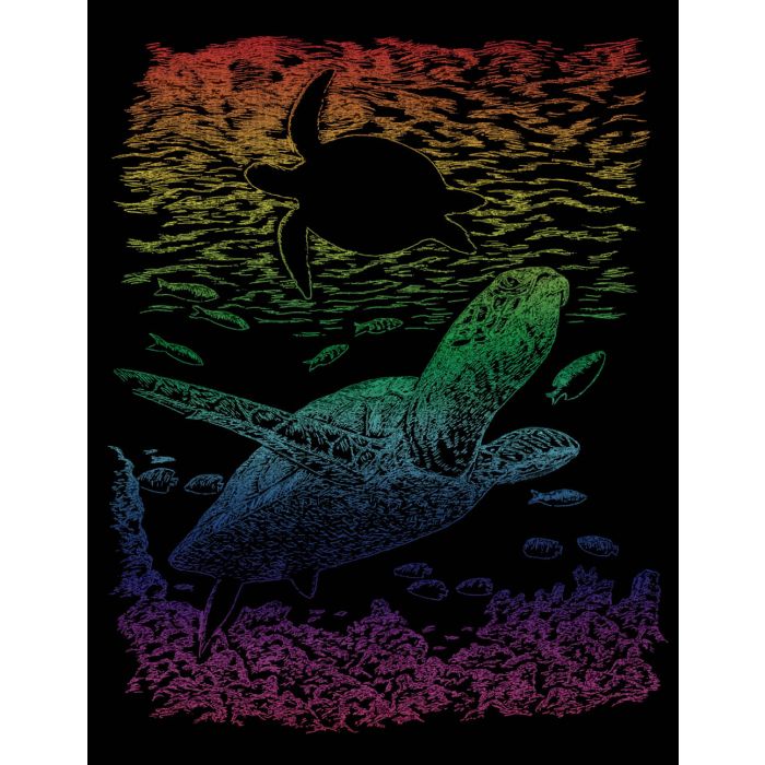 Kratzbilder Meeresschildkröte rainbow 20,3x25,4 cm 4674-20351 4016490741275  