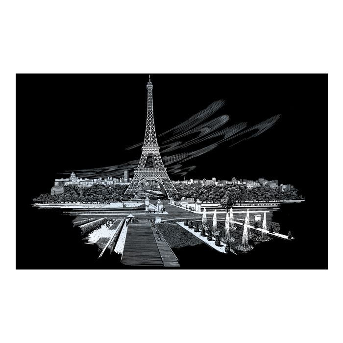 Kratzbilder Eiffelturm silberfarbig 28,6x39 cm 4674-28261 4016490820079  