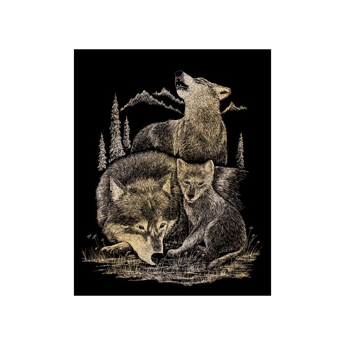 Kratzbilder Wildtiere goldfarbig 22,2x29,2 cm 1 Pack. = 3 Bilder 4675-22051 4016490820277  