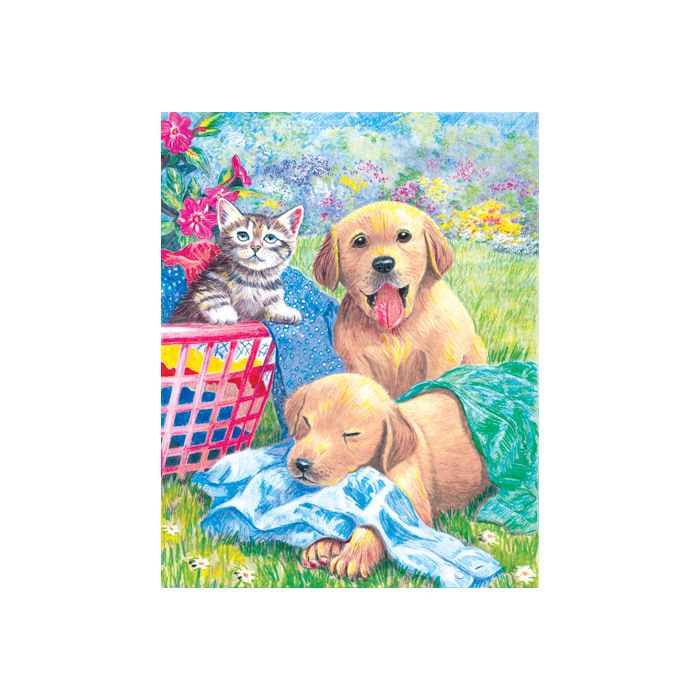 Malen nach Zahlen Buntstifte, Tiere 25,4x20,3 cm 1 Pack. = 4 Bilder 4677-25021 4016490820321  