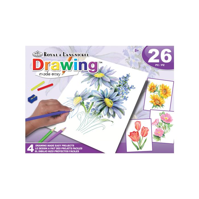 Zeichnen leicht gemacht Buntstifte, Blumen 25,4x20,3 cm 1 Pack. = 4 Bilder 4678-25021 4016490820345  