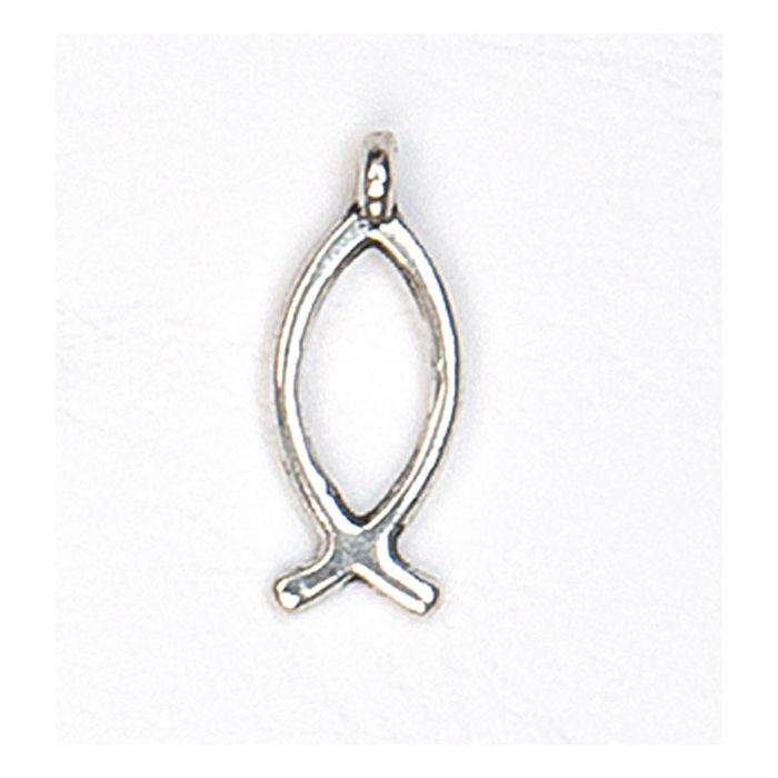 Metallanhänger Fisch platin 17x8 mm