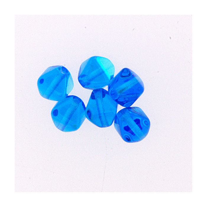 Glasperle Pyramide dunkelaqua AB 6 mm Lochgröße 0,8 mm 40 St 4833-06054 4016490263258  